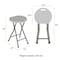 Hastings Home Set of 2 Hastings Home 18-Inch Round Stool, Foldable, Carry Handle and 300lb Weight Capacity 860976FQF - alternate 2